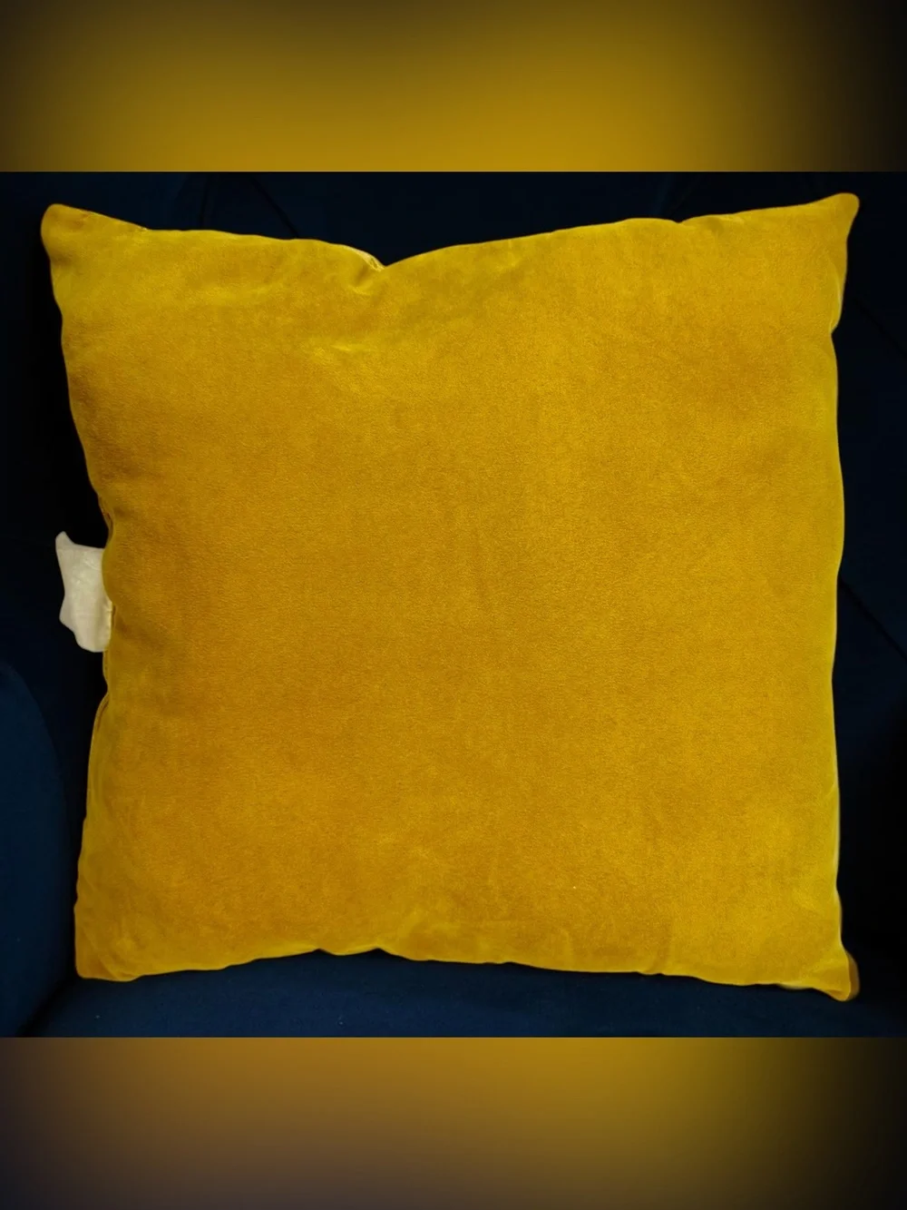Pier 1 Imports Gold Chenille Velvet 18x18 Throw Pillows Set of 2 Mustard Yellow